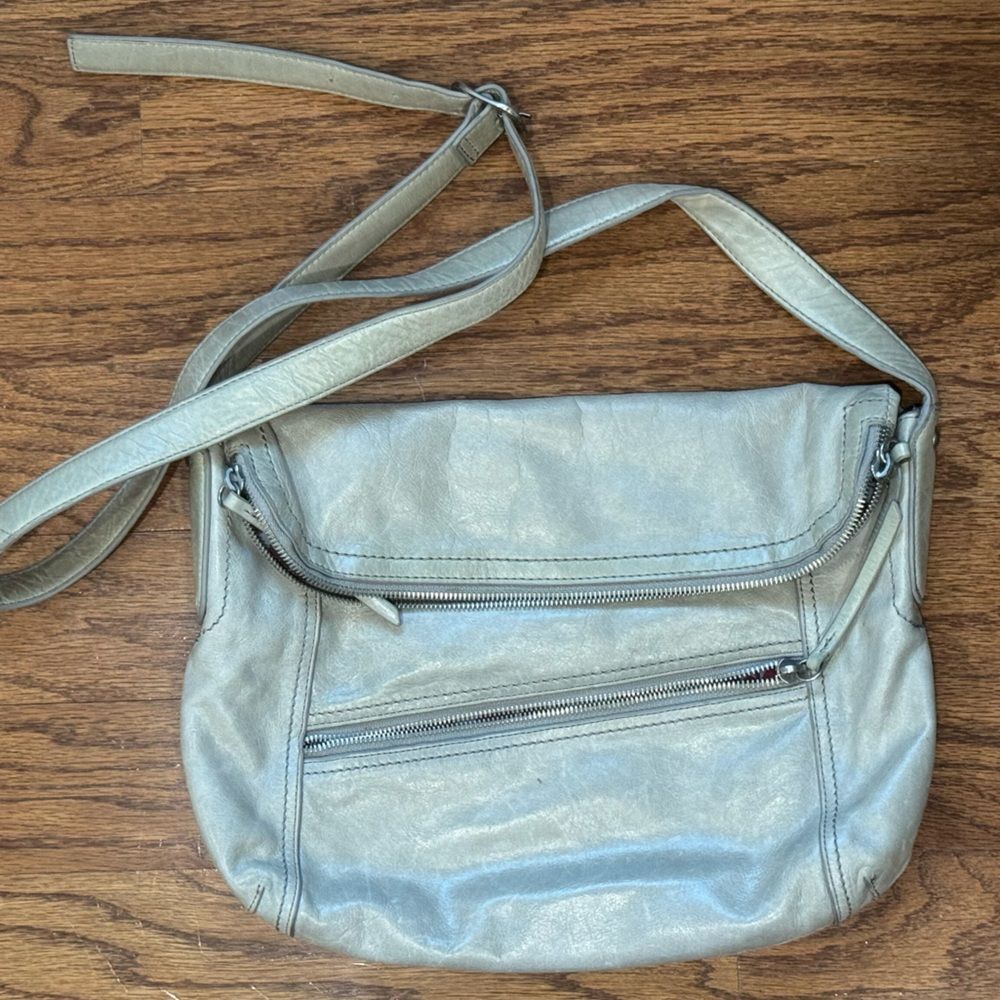 EUC Hobo International Cloud Gray Crossbody Messenger Bag